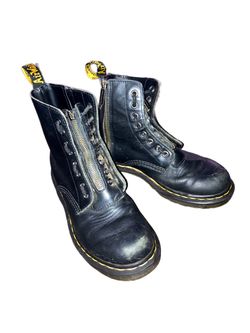 Dr. Martens 1460 Pascal Front & Side Zip Leather Lace Up Boots Women’s 7