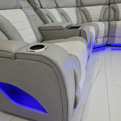 Seccional Reclinable Led Electrico 