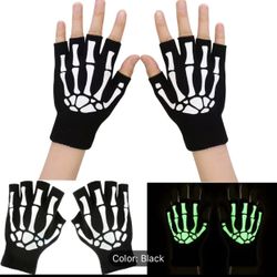 Glow In Dark Black Gloves (New)
