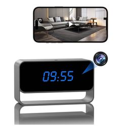 new Hidden Camera Clock - Full HD 1080P WiFi Spy Camera - Mini Wireless Nanny Cam with Night Vision - Indoor Home Security Surveillance  About this it