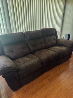 Dark Brown Reclining Sofa