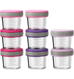 NEW 8 Pack 4oz Glass Baby Food Storage Containers with Lids
