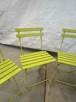 Set of 5 Folding Chairs - Lime Green