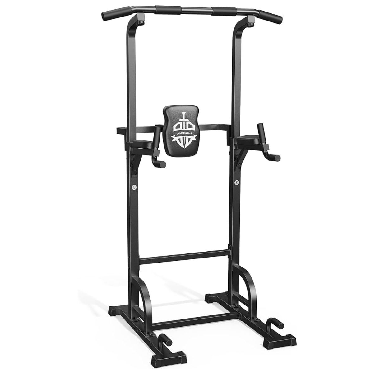 Sportsroyals Power Tower Pull Up Bar Station, 450LBS Stable Pull Up Dip Station for Home Gym Strength Training Equipment