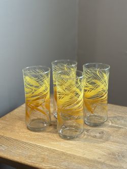 Vintage LIBBEY GLASS GOLDEN WHEAT Harvest Glass Tumbler 70's