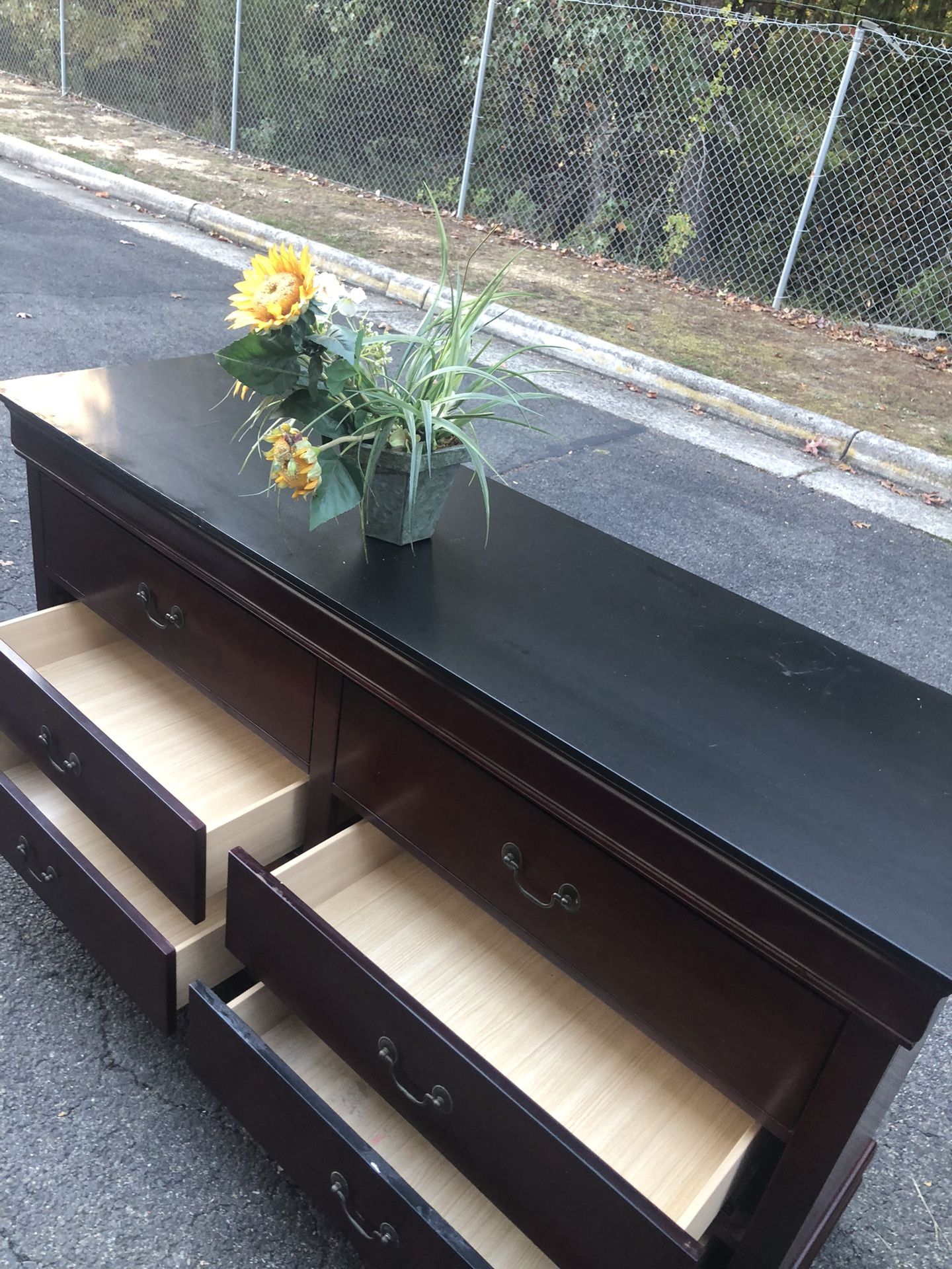 Ashley Furniture Solid Wood Long Dresser With Big Drawers . Drawers Sliding Smoothly. Delivery Available