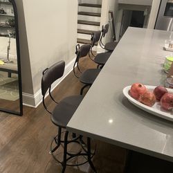 Restoration Hardware Industrial Adjustable Swivel Stool - Black Metal