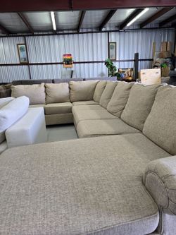 Huge Ashley Tan U-Shaped Sectional Couch – $1,250