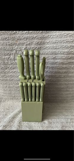 Stainless Steel 12-Piece Kitchen Knife Set With Wood Block