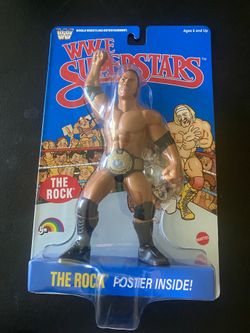 WWE Mattel Superstars LJN Series 3 The Rock Action Figure Blue Card