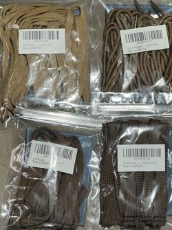 Shoelaces 4 pairs Flat & Round Brown tan New
