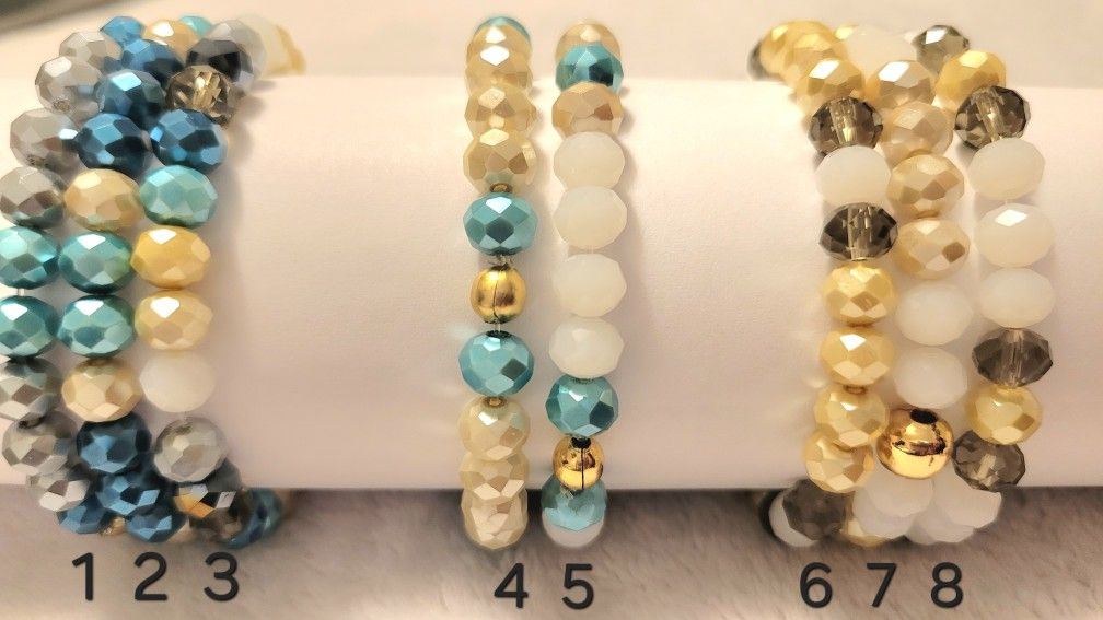 $5 c/u Pulseras Facetadas Nacaradas