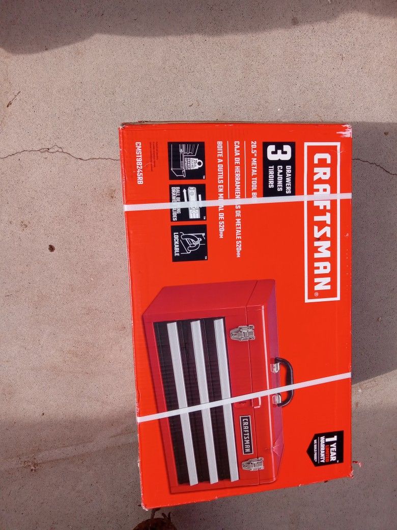 NIB Craftsman 3 Three Drawer Metal Tool Box Toolbox