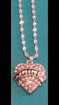 NEW Gigi Heart Charm on Blingy Sterling Silver Chain