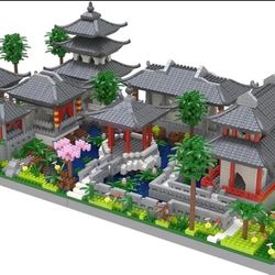 Architecture Chinese Style of Suzhou Garden (Set 2# Center of Courtyard) Micro Block, Classical Famous Building Block Set, Asian Cultures, 3888PCS