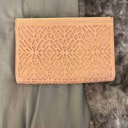 Beige Lasercut Clutch/Crossbody
