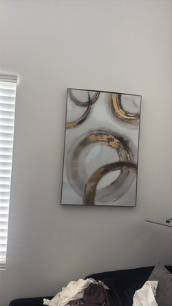 Abstract Canvas Wall Art with Gold Accents