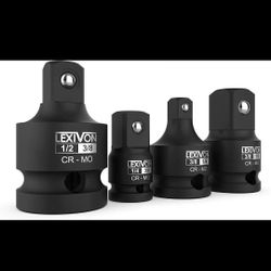 LEXIVON Impact Socket Adapter Reducer 4-piece Set,Impact Driver Conversion LX112