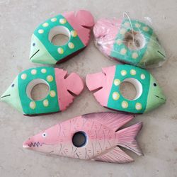 Wood Fish Napkin Rings 