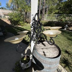 Elegant Matte Black 6 Light Iron Chandelier