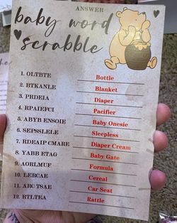 Winnie the Pooh baby shower games