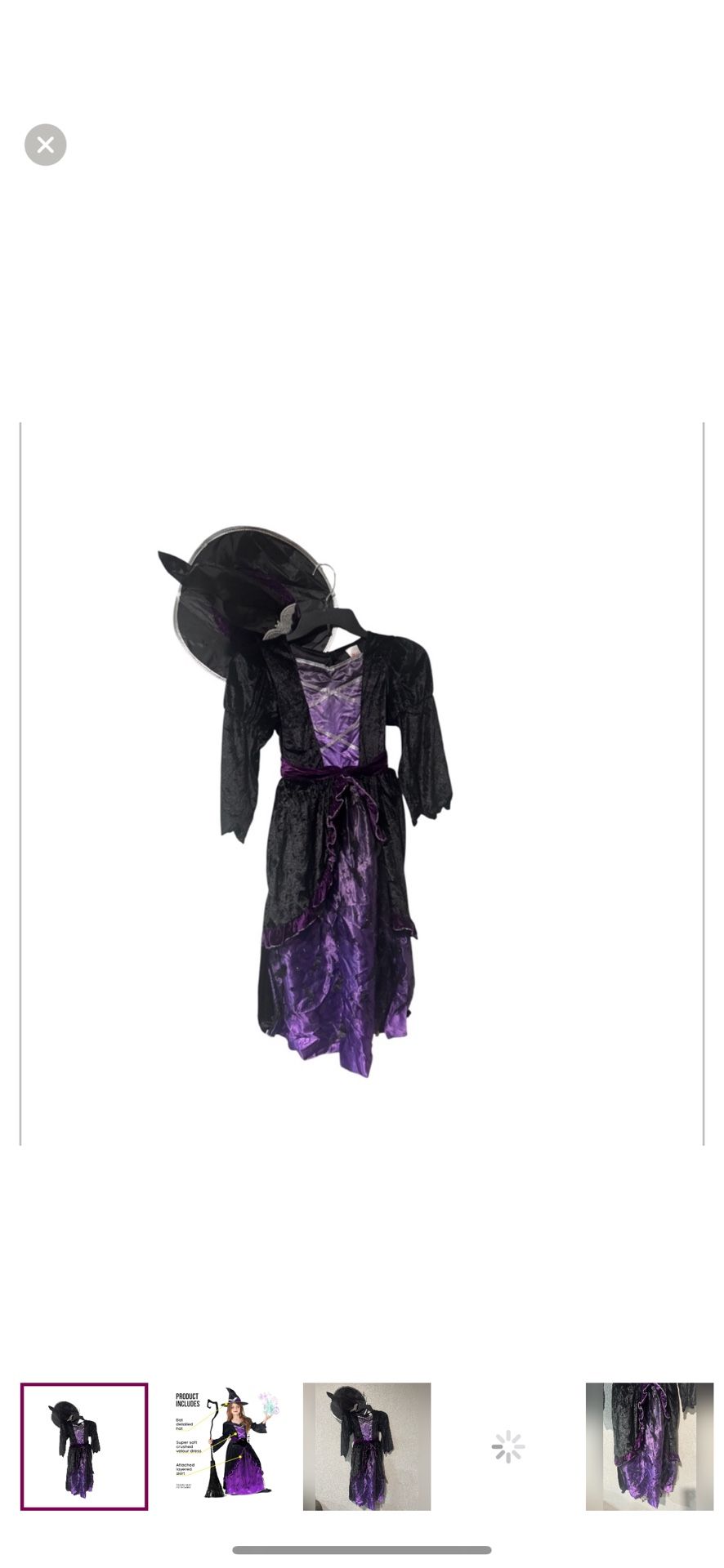 MORPH COSTUMES girls Purple Witch Halloween Costume with hat size medium