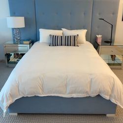 Beautiful Blue Silk bed frame 