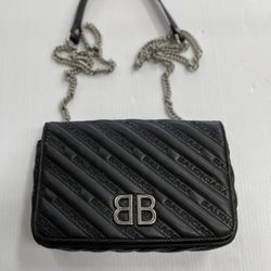 BALENCIAGA CHAIN AROUND BAG, USED, SOME DIRTY AND WORN, NO BOX OR DUST BAG, ENTRUPY VERIFIED