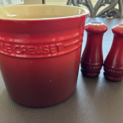 Le Creuset Utensil Crock and Salt & Pepper Shakers