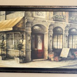 Framed Picture Of European Bistro