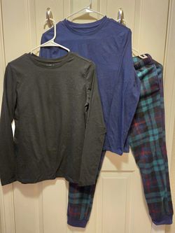 Lot of 2 Kids Long Sleeve Shirts & Old Navy Fleece Pajama Pants Sz XL (16)