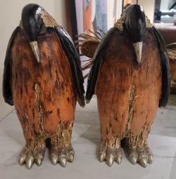 2 Large Resin Penguins