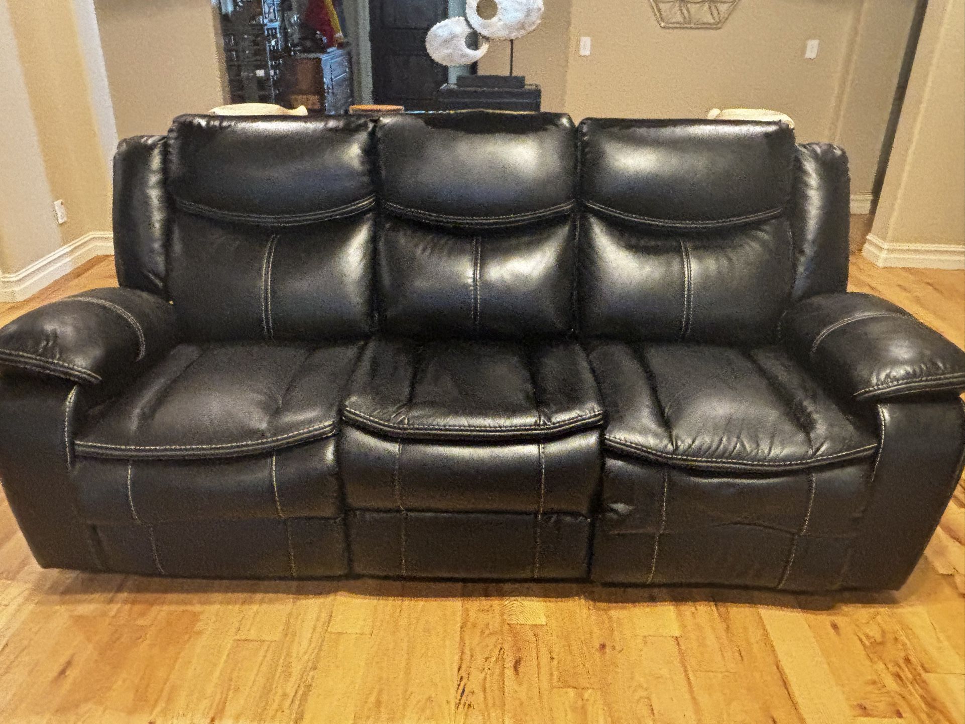 Leather Reclining Sofa