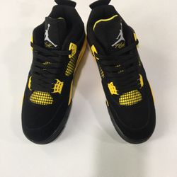 Nike Air Jordan 4 US 7 For Women’s Shoes In Black/yellow 