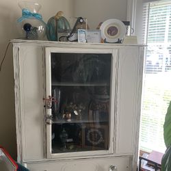 Antique China Hutch -off White