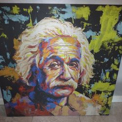Approx 3x4 Ft Einstein Canvas Screen Print Artwork