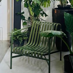 HAY Palissade Lounge Chair - Olive Powder Coated Steel