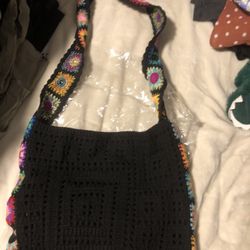 Black Purse 👜 With Flowers 💐 (please Read Description)