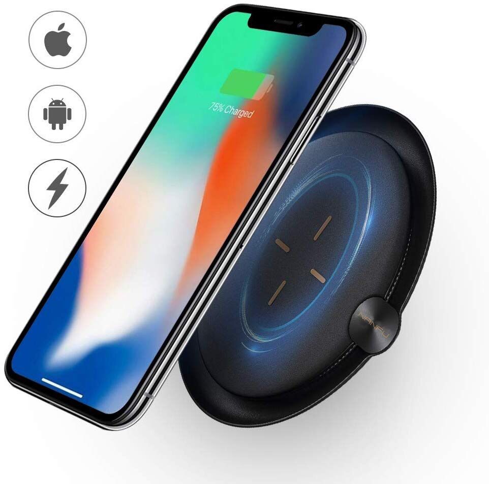 NANFU Wireless Charger, Convenient and Safe, 7.5W Charges Compatible for/with iPhone XR/XS/XS Max/X/8/8P,10W Charges for Galaxy S9/S9+/S8 & All Other