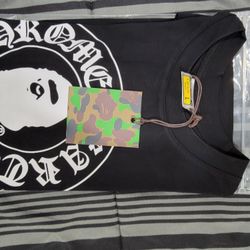 BAPE x Chrome Hearts T-shirt Large in black with a Baby Milo graphic