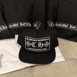 Chrome Hearts Hollywood Black Trucker Hat