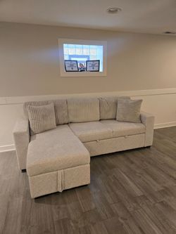 Light Gray Sectional Sofa with Storage Chaise