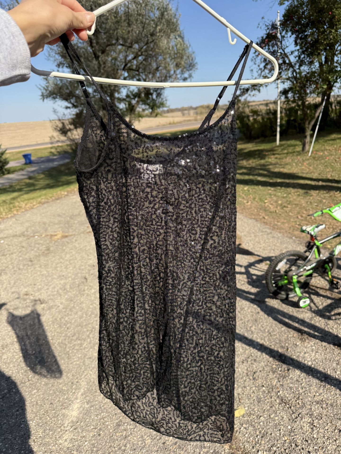 Sequin Sheer Tank Top