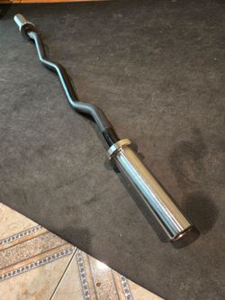 10kg Black and Silver Olympic Curl Bar