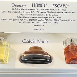 Calvin Klein Vintage Promotional Perfume Set of 3 Obsession Eternity Escape