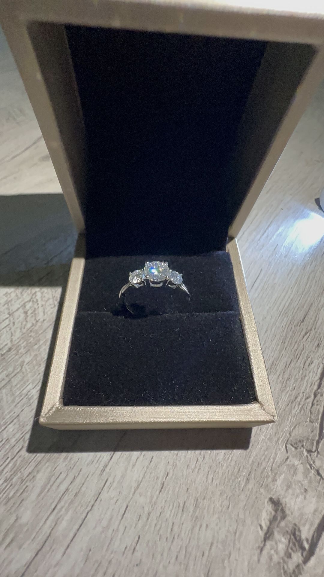 Diamond Moissanite Triple Spiral Engagement Ring