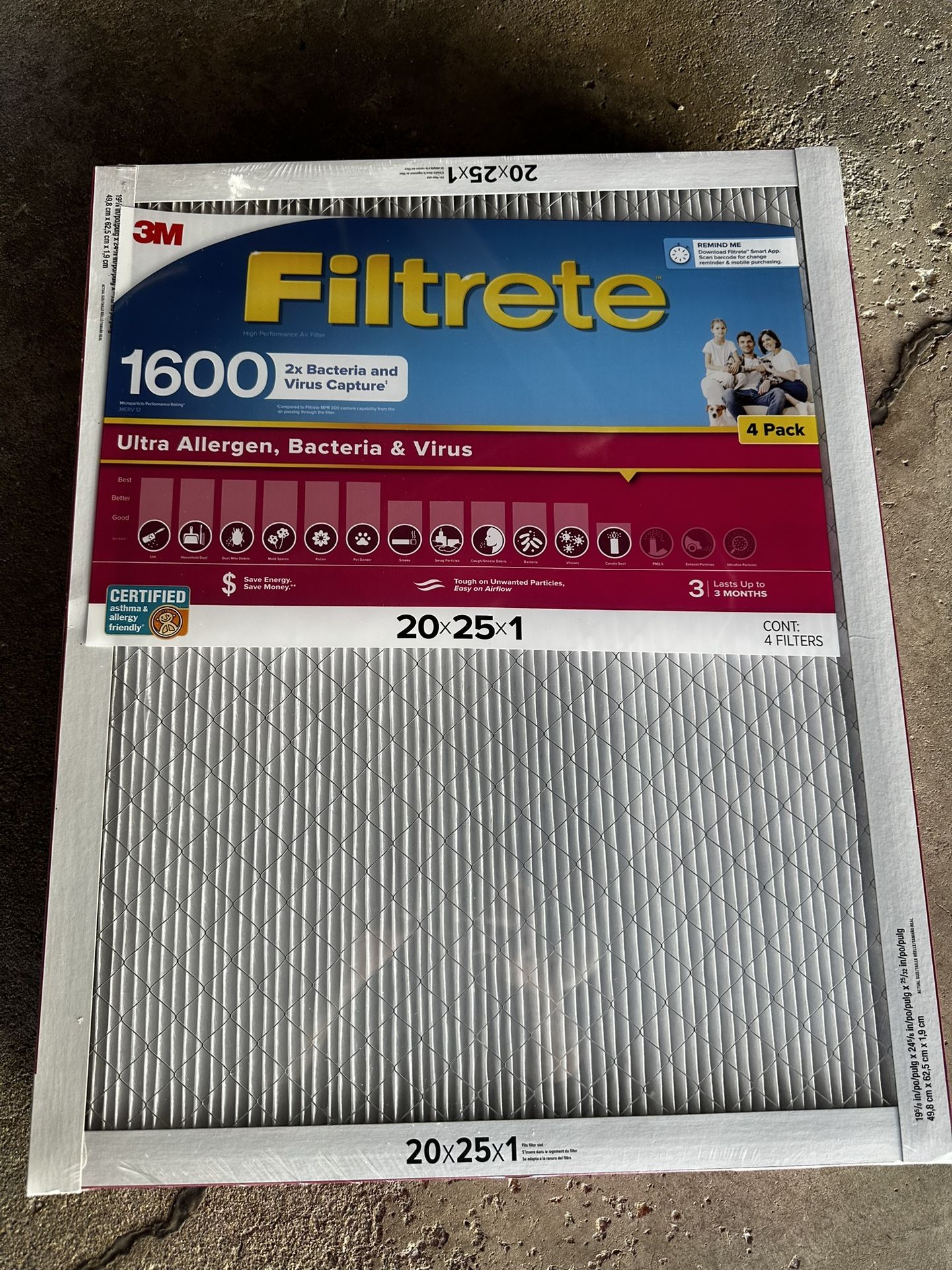 Filtrete 1600 20" x 20" x 1"