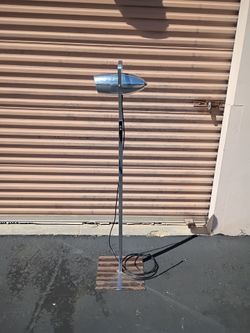 Space age minimalist chrome and polished aluminum floor lamp