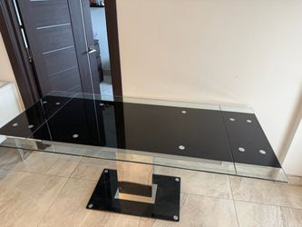 Black Glass Extending Dining Table