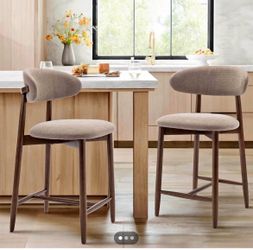 West Elm Mid-Century Show Wood Counter Stools - Set of 2
